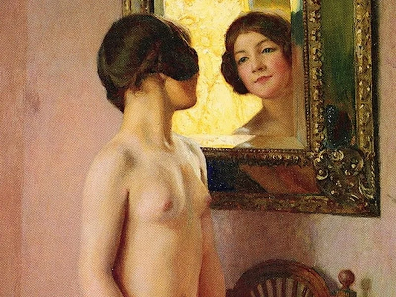 1871-Jules Marie Auguste Leroux - Lo specchio, 1871